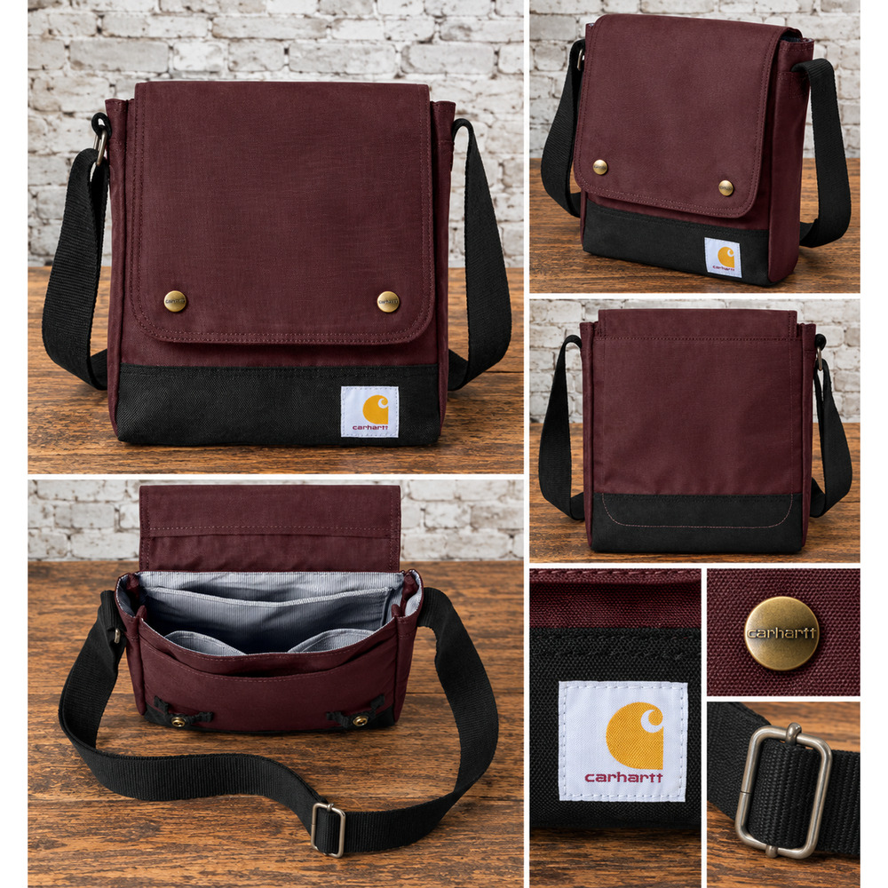 Carhartt Crossbody Snap Bag Port Black Rain Defender Water Repellent NWT - Picture 10 of 11